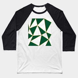 Why Grow// Abstract Geometric Green and White Pattern Baseball T-Shirt